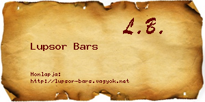 Lupsor Bars névjegykártya